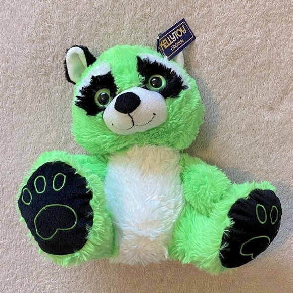 Vintage Kellytoy Green Plush Raccoon - Picture 7 of 10